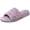imageDearfoams Womens Indoor Fuzzy Memory Foam Cloud Slip On Beatrice House Slide SlipperPurple Flower Velour