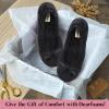 imageDearfoams Womens Layla Ballerina Slipper with Memory Foam Soft Tie Bow and Suede SoleBlack
