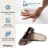 imageDearfoams Womens Layla Ballerina Slipper with Memory Foam Soft Tie Bow and Suede SoleLeopard