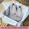 imageDearfoams Womens Layla Ballerina Slipper with Memory Foam Soft Tie Bow and Suede SoleSleet