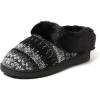 imageDearfoams Womens Hannah Chenille Knit Clog SlippersBlackWhite