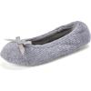 imageDearfoams Womens Layla Ballerina Slipper with Memory Foam Soft Tie Bow and Suede SoleSleet