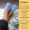 imageDearfoams Womens Fuzzy Slipon Slippers Warm Cozy Soft Lightweight Memory Foam Indoor Leslie House ShoesIceberg Blue Terry