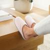 imageDearfoams Womens Fuzzy Slipon Slippers Warm Cozy Soft Lightweight Memory Foam Indoor Leslie House ShoesMulti Stripes Terry