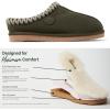 imageDearfoams Mens Grafton Shearling IndoorOutdoor Clog SlipperLoden Taping