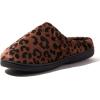 imageDearfoams Womens IndoorOutdoor Memory Foam Darcy Microfiber Velour Clog Wide Widths Slipper Smokey Purple MediumDark Leopard