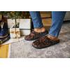 imageDearfoams Womens IndoorOutdoor Memory Foam Darcy Microfiber Velour Clog Wide Widths Slipper Smokey Purple MediumDark Leopard