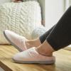 imageDearfoams Womens IndoorOutdoor Memory Foam Darcy Microfiber Velour Clog Wide Widths Slipper Smokey Purple MediumGrey Stars