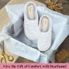 imageDearfoams Womens IndoorOutdoor Memory Foam Darcy Microfiber Velour Clog Wide Widths Slipper Smokey Purple MediumGrey Stars