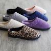 imageDearfoams Womens IndoorOutdoor Memory Foam Darcy Microfiber Velour Clog Wide Widths Slipper Smokey Purple MediumMedium Grey