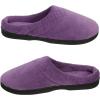 imageDearfoams Womens IndoorOutdoor Memory Foam Darcy Microfiber Velour Clog Wide Widths Slipper Smokey Purple MediumSmokey Purple 2