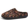 imageDearfoams Womens IndoorOutdoor Memory Foam Darcy Microfiber Velour Clog Wide Widths Slipper Smokey Purple MediumDark Leopard