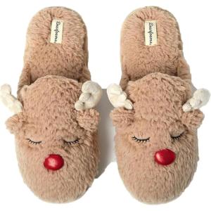 imageDearfoams Matching Family Holiday Christmas Reindeer ampamp Turkey ScuffMens Reindeer