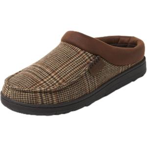 imageDearfoams Mens IndoorOutdoor Breathable Memory Foam Brendan Clog House Shoe Slipper with Wide WidthsPlaid