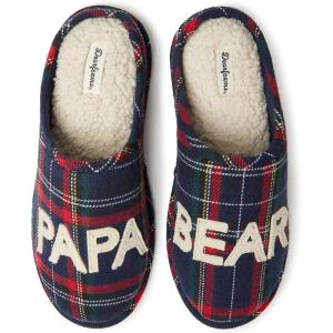 imageDearfoams Mens Papa Bear SlipperBlue Tartan Plaid