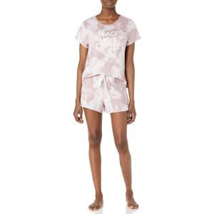 imageDearfoams Womens 2Piece Pajama Set Soft ampamp Comfortable Nightwear for Adults Top ampamp Bottom DuoPeace Love Coffee
