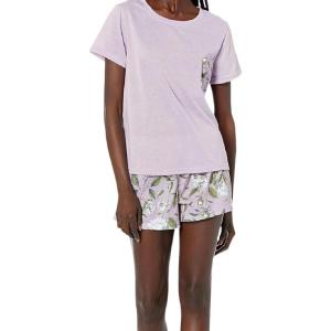 imageDearfoams Womens Loosefit Pajama SetPurple Muted Peonies
