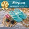 imageDearfoams Womens Melanie Colorblocked Microfiber Terry Thong SlipperAruba Blue