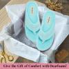 imageDearfoams Womens Melanie Colorblocked Microfiber Terry Thong SlipperAruba Blue