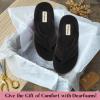 imageDearfoams Womens Melanie Colorblocked Microfiber Terry Thong SlipperBlack