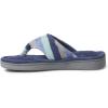 imageDearfoams Womens Melanie Colorblocked Microfiber Terry Thong SlipperBlue Multi