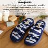 imageDearfoams Womens Melanie Colorblocked Microfiber Terry Thong SlipperBlue Stripe