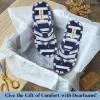 imageDearfoams Womens Melanie Colorblocked Microfiber Terry Thong SlipperBlue Stripe