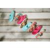 imageDearfoams Womens Melanie Colorblocked Microfiber Terry Thong SlipperTropical Print