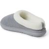 imageDearfoams Womens Olive Memory Foam Sweatshirt Clog SlippersLight Heather Grey