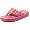 imageDearfoams Womens Melanie Colorblocked Microfiber Terry Thong SlipperPink Print