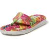 imageDearfoams Womens Melanie Colorblocked Microfiber Terry Thong SlipperTropical Print