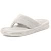 imageDearfoams Womens Melanie Colorblocked Microfiber Terry Thong SlipperWhite Muslin