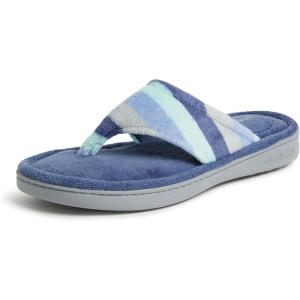 imageDearfoams Womens Melanie Colorblocked Microfiber Terry Thong SlipperBlue Multi