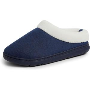 imageDearfoams Womens Olive Memory Foam Sweatshirt Clog SlippersNavy