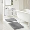 imageDearfoams 2 Piece Faux Fur Memory Foam Bath Rug Set RedNavy