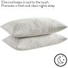 imageDearfoams Bed Pillows  StandardQueen Size  Set of 2  Charcoal Infused Bed Pillow with Soft Knit Cover for Back Side and Stomach SleepersCharcoal