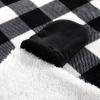 imageDearfoams Farmhouse Plaid Buffalo Check Printed Royal Plush with Sherpa Reverse Adult Hooded Throw 50quotx60quotBlackWhite
