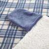 imageDearfoams Farmhouse Plaid Buffalo Check Printed Royal Plush with Sherpa Reverse Adult Hooded Throw 50quotx60quotBlue