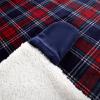 imageDearfoams Farmhouse Plaid Buffalo Check Printed Royal Plush with Sherpa Reverse Adult Hooded Throw 50quotx60quotRed