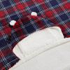 imageDearfoams Farmhouse Plaid Buffalo Check Printed Royal Plush with Sherpa Reverse Adult Hooded Throw 50quotx60quotRed
