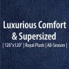 imageDearfoams Oversized Super Soft Royal Plush Velvet Family Blanket for All Seasons 10 x 10 120quotx120quot  XL Blanket  Navy