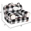 imageDearfoams Red and Black Buffalo Check Sherpa Plush Bean Bag Chair with Novelty Ears LargeBlack and White