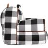 imageDearfoams Red and Black Buffalo Check Sherpa Plush Bean Bag Chair with Novelty Ears LargeBlack and White