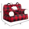 imageDearfoams Red and Black Buffalo Check Sherpa Plush Bean Bag Chair with Novelty Ears LargeRed and Black
