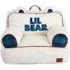 imageDearfoams Red and Black Buffalo Check Sherpa Plush Bean Bag Chair with Novelty Ears LargeWhite and Navy