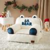 imageDearfoams Red and Black Buffalo Check Sherpa Plush Bean Bag Chair with Novelty Ears LargeWhite and Navy