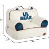 imageDearfoams Red and Black Buffalo Check Sherpa Plush Bean Bag Chair with Novelty Ears LargeWhite and Navy