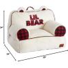 imageDearfoams Red and Black Buffalo Check Sherpa Plush Bean Bag Chair with Novelty Ears LargeWhite and Red