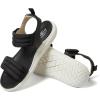 imageDearfoams Womens Comfortable Strap Thea Easy on Off Cushioned Lightweight Walking Shoe Sandal FlatBlack