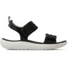 imageDearfoams Womens Comfortable Strap Thea Easy on Off Cushioned Lightweight Walking Shoe Sandal FlatBlack